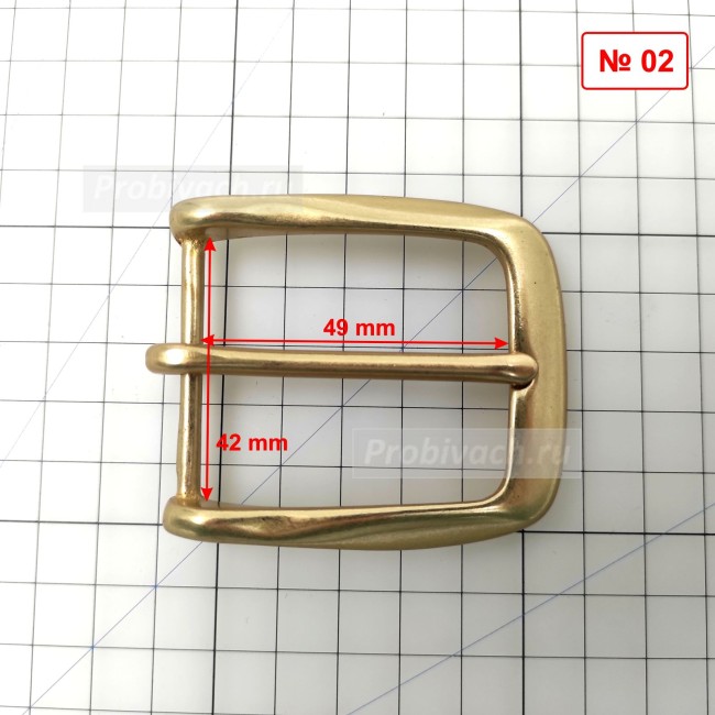 Пряжка ременная №02 литая латунь 42х49 мм