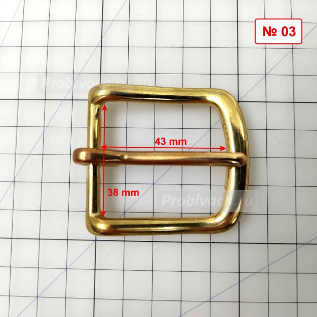 Пряжка ременная №03 литая латунь 38х43 мм