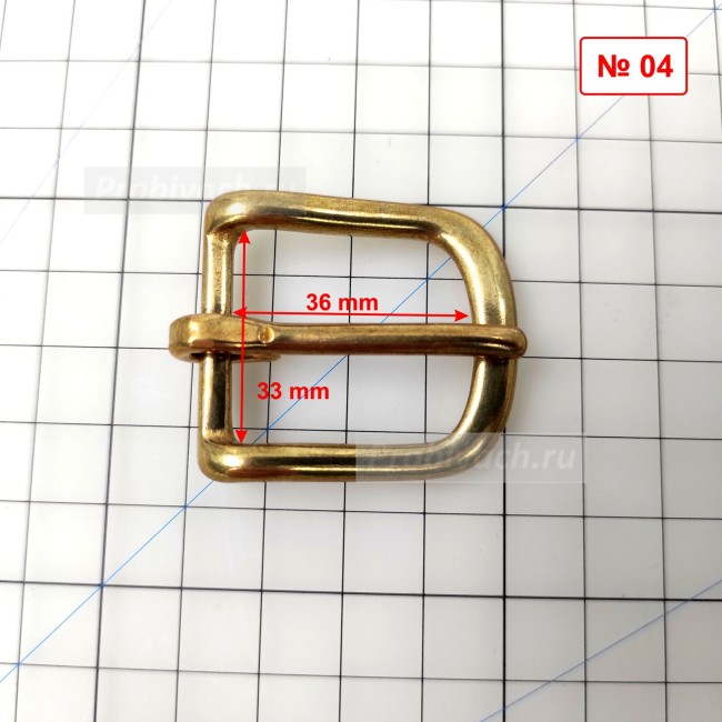 Пряжка ременная №04 литая латунь 33х36 мм