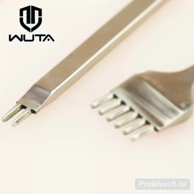 Пробойник строчный Wuta 3 мм 2 зуба косой тип полированный