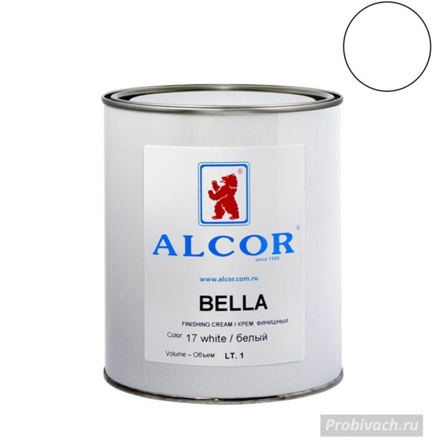 Финишный крем BELLA цв.17 БЕЛЫЙ розлив 0,1 л ALCOR Италия